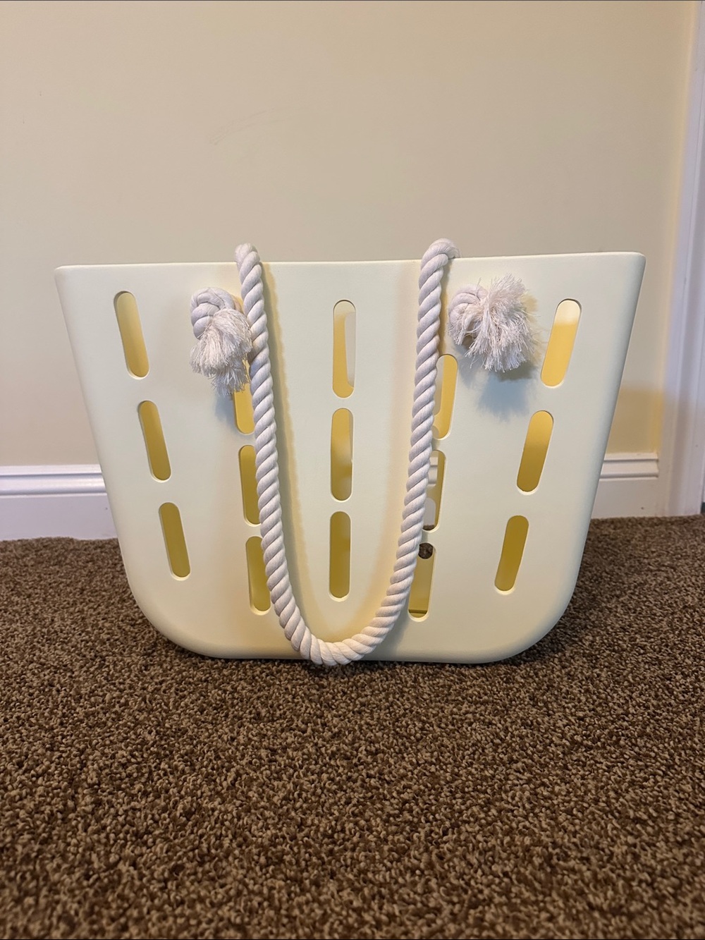 Never used Coco Village Light Yellow Rope-Handle Women's Tote Bag